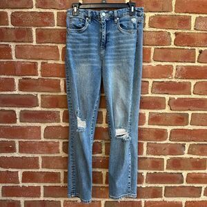 BlankNYC The Madison Crop Distressed Straight Leg Jeans Size 28 NEW